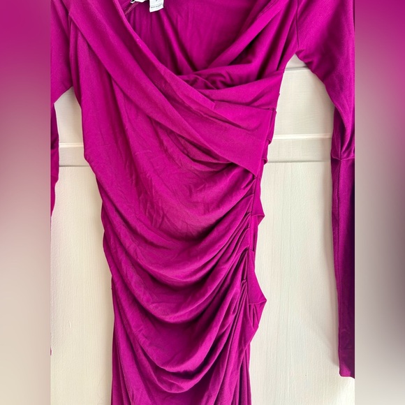 Diane von Furstenberg Lotus Berry Bentley Ruched Wrap-Style Dress - Size… - Picture 5 of 9